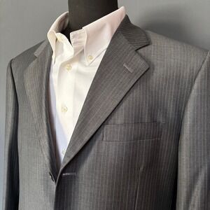 Vintage Ermenegildo Zegna 'Cloth' 100% Wool Suit | 40R | Grey Pinstripe Italy